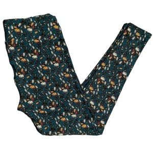 ⭐️4 for $10⭐️ Teal Floral Leggings.  Women's Size Large / XL.  Buttery Soft.